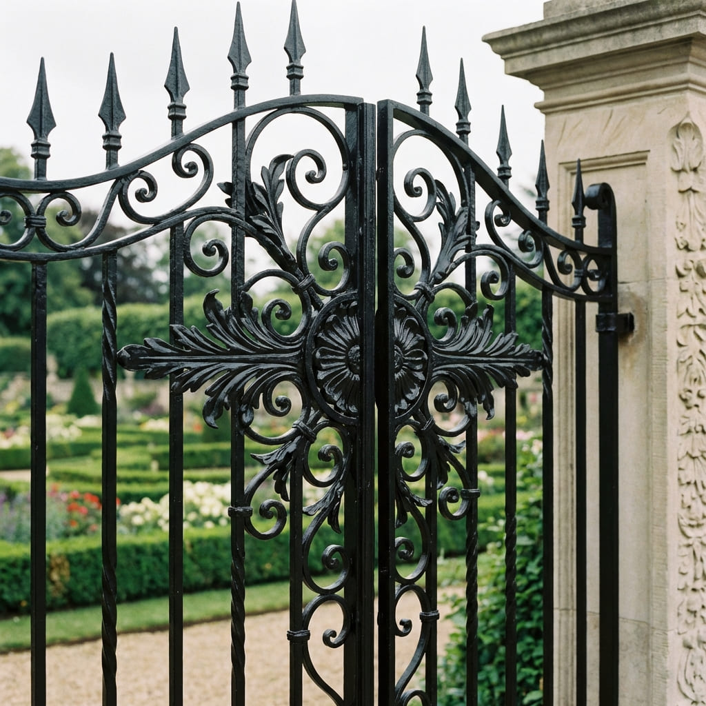 Klassisches Doppelflügeltor mit Ornamenten