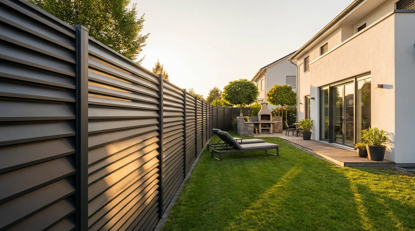 Moderner Zaun Garten Panorama