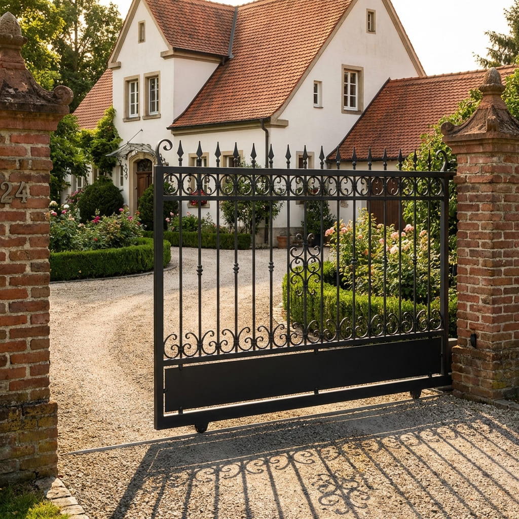 Klassisches Schiebetor schwarz
