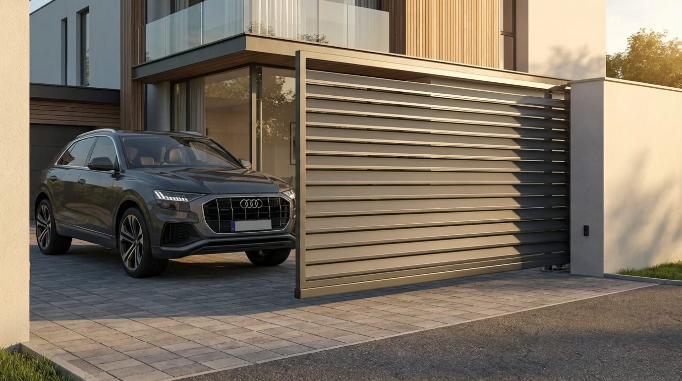 Schiebetor mit Füllung